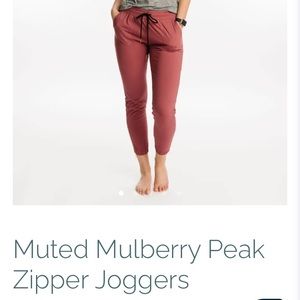 Zyia Mulberry Peak Zipper Joggers size S
